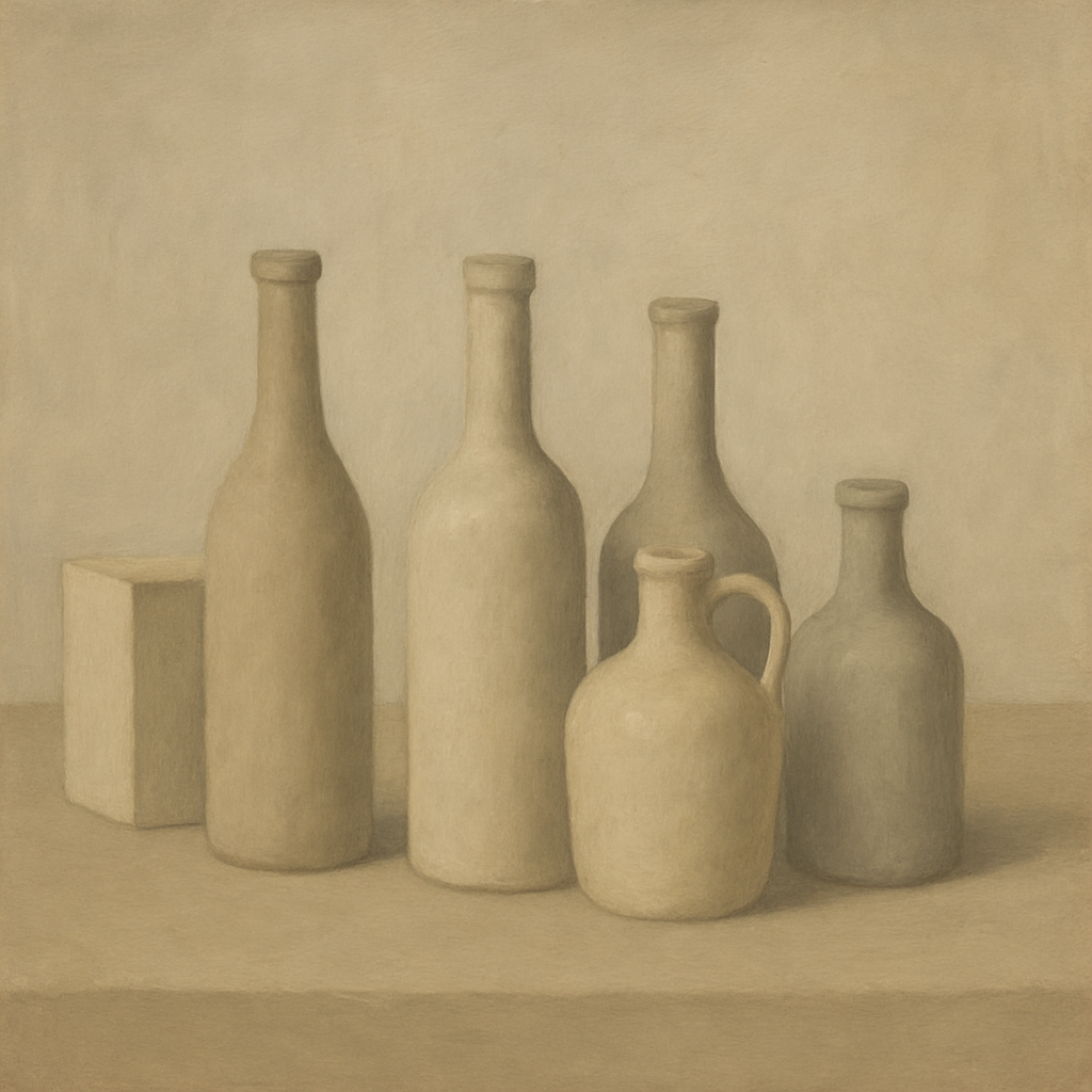 Le bottiglie che spostano la luce — la quiete secondo Morandi